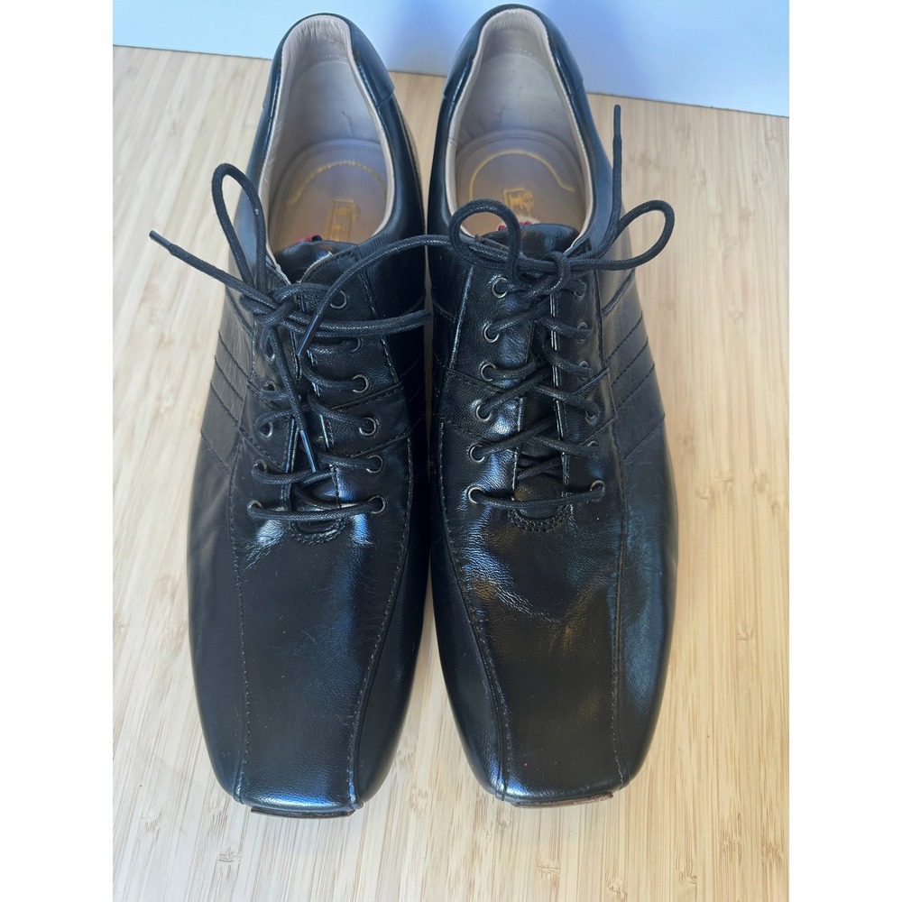 iTravel Men's Black Leather Square Toe Lace Up Dress Shoes Size 12 US - Picture 6 of 8